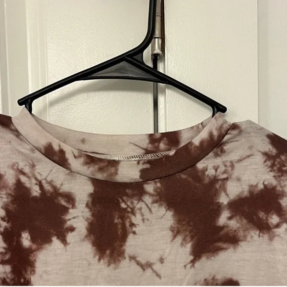 SHEIN Beige and Brown Tie-Dye Mini Dress - Picture 6 of 7